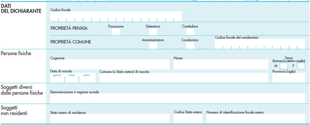 Riservato a chi firma la comunicazione per conto di altri: il riquadro deve essere compilato soltanto nel caso in cui il dichiarante sia un soggetto diverso da colui che sottoscrive la presente