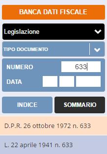 Ricerca banca dati Ricerca banca dati suddivisa