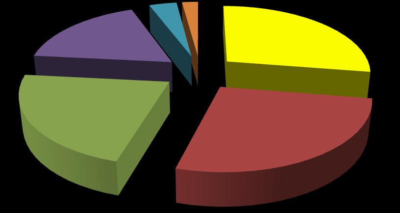 Grafico 5- Composizione percentuale per settore Imprese femminili Sondrio 3,64 2,10 Altre attività terziarie 17,63 27,53 Agricolt.