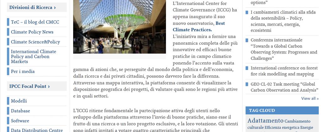 Climatici Al via Best Climate Practices Fonte: