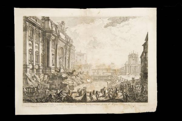 Veduta della vasta Fontana di Trevi anticamente detta l'acqua Vergine Piranesi, Francesco (attribuito) Link risorsa: http://www.