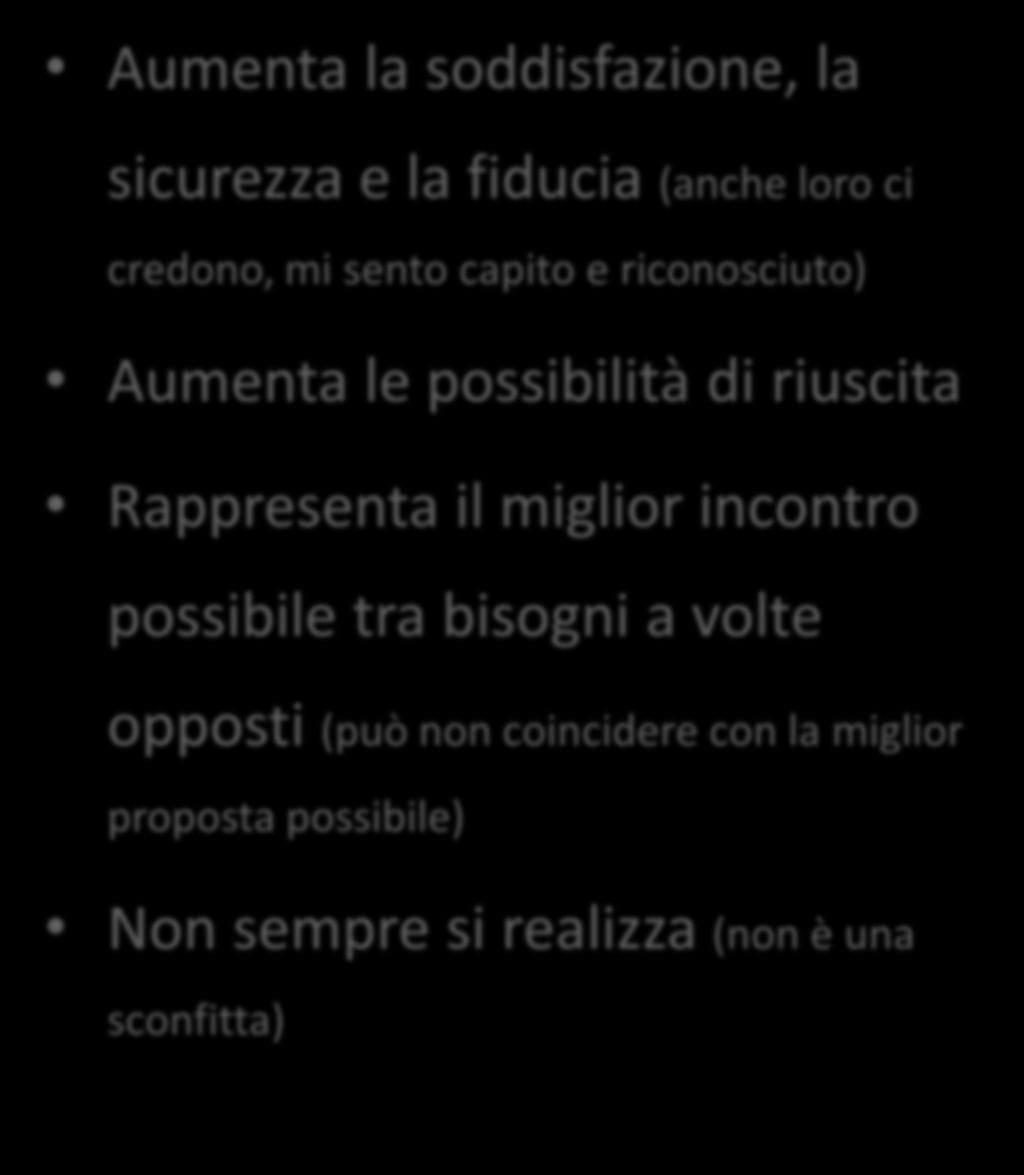 Concordanza Aumenta la soddisfazione, la sicurezza e la fiducia (anche loro ci