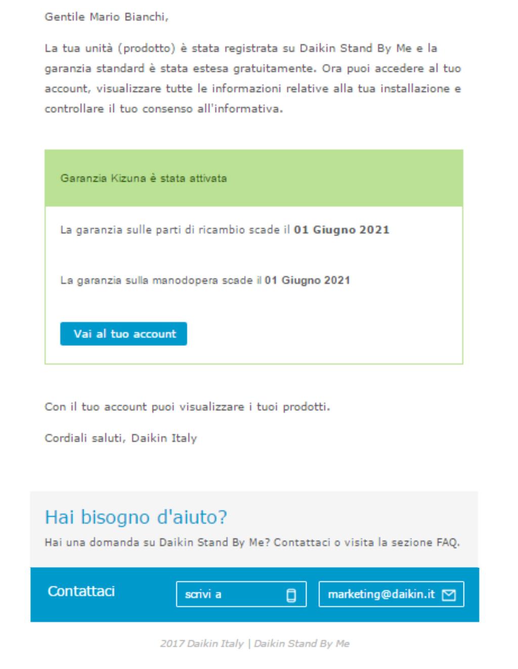 All indirizzo mail che hai inserito nel modulo di registrazione ti verrà inviata una mail di