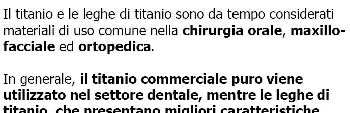 Applicazioni (dispositivi permanenti di osteosintesi, steli femorali) Ti e leghe di titanio sono