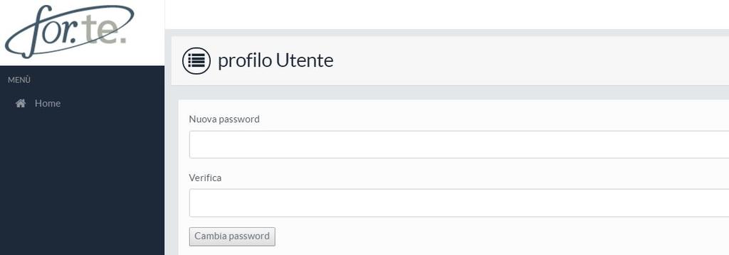 Selezionando il link di recupero password si visualizza la schermata in cui inserire la nuova password. Figura 2.6 - Inserimento nuova password 2.1.