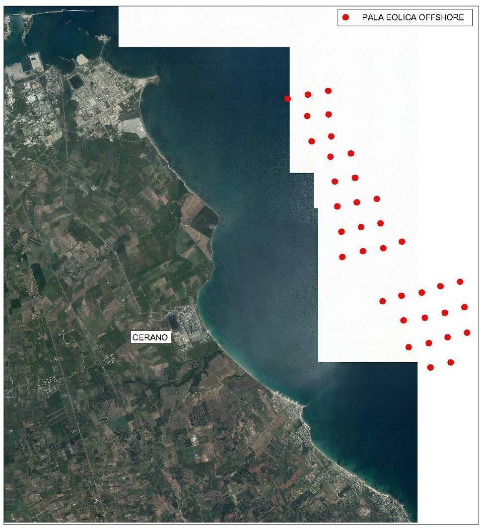 1 PREMESSA La presente relazione è stata redatta nell ambito degli studi propedeutici alla realizzazione di un impianto eolico offshore al largo del paraggio di Cerano, lungo il litorale a Sud della