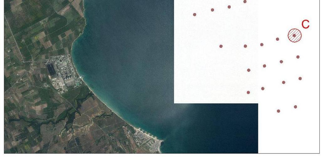 Dai piani d onda precedentemente riportati sono stati estrapolati i valori di altezza d onda calcolati in alcuni punti di misura ubicati in corrispondenza dello specchio acqueo interessato dalla