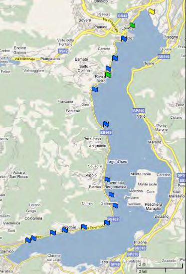 STAGIONE BALNEARE 2012 LOCALITÀ CONTROLLATE DALL ASL DELLA PROVINCIA DI BERGAMO Cod. Comune Località 1 Costa Volpino Loc. Bersaglio 2 Lovere Lido Cornasola 3 Castro Foce Borlezza 4 Solto Collina Loc.