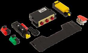 Upgrading the dispositive with the limit switch and the microswitch, the complete version is obtained remarkably simplifying the assembly. To complete the supply, a mounting plate is available.