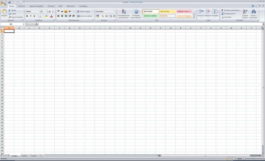 Interfaccia di Excel Barra multifunzione Barra del titolo - cartella di