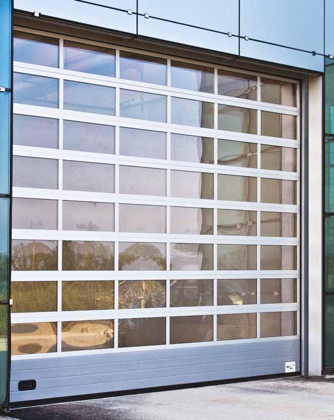 ALCOR I portoni sezionali IRIDIUM DOORS ALCOR sono eleganti e funzionali ed offrono la massima superficie di trasparenza e luminosità senza rinunciare all isolamento termico ed acustico.