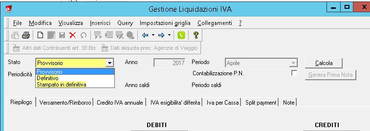 LIQUIDAZIONI IVA Dopo aver modificato il campo sui Codici IVA occorre far ricalcolare le liquidazioni già generate. Contabilità generale Attività periodiche Liquidazioni iva.