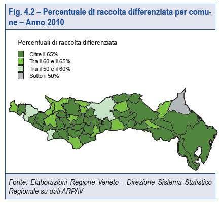 Per quanto riguarda il Comune di San Martino di Venezze si registra un aumento della percentuale di raccolta differenziata