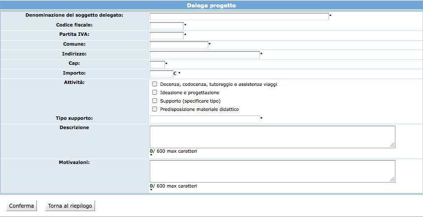 Nella pagina visualizzata dovranno essere inserite obbligatoriamente le seguenti informazioni: Figura 3.