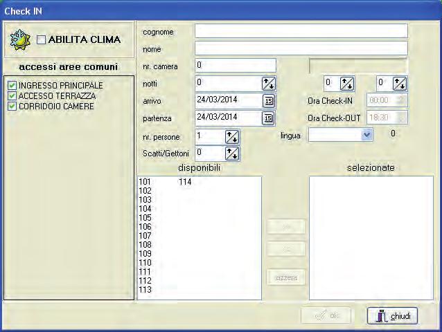 Funzioni: - Programmazione tessere Cliente - Programmazione tessere Servizi - Programmazione tessere Annullamento check out - Inserimento/modifica parametri di accesso - Verifica tessere -