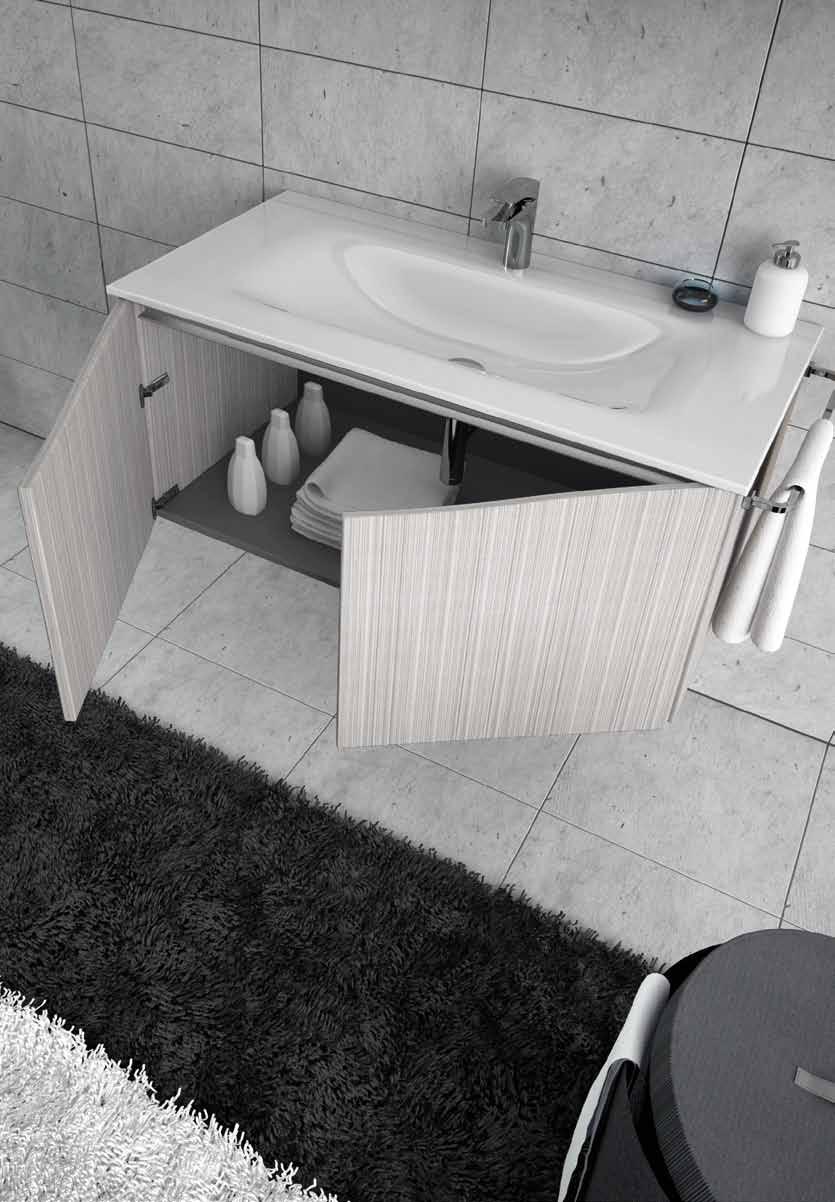 Comp. DAY D 05 Cassa e Frontale Laminato Rovere Grigio Base lavabo 2 ante L. 99 H.