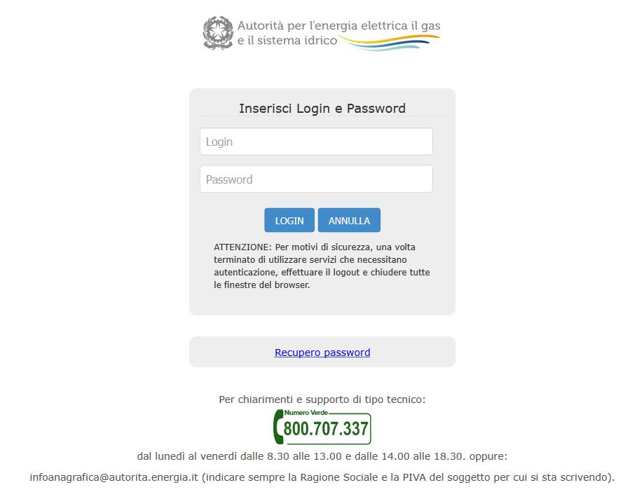 Figura 1.1: pagina di accesso Questa pagina (figura 1.