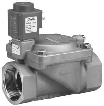 Elettrovalvole 2/2-vie servoazionate Tipo EV22B Caratteristiche EV22B SS (acciaio inox) Per uso industriale robusto Per gas e liquidi neutri.