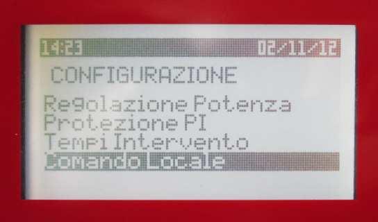 4.3.4. Modifica dello stato logico del Comando Locale Il gestore di rete può richiedere che la protezione di interfaccia dell inverter utilizzi soglie di frequenza restrittive oppure permissive: