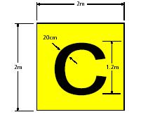 2.4.8 Il segnale riportato in Fig. 7.2.g indica che è in corso un attività aerea da parte di alianti. Figura 7.2.g Segnale di attività di alianti in corso 2.4.9 La C (Controlled) in campo giallo