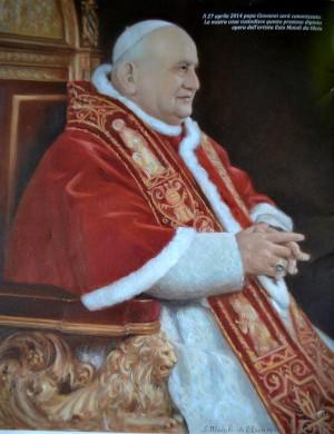 mandellesi 5 Il ritratto di Papa Giovanni XXIII eseguito dal pittore Ezio Moioli da Olcio.