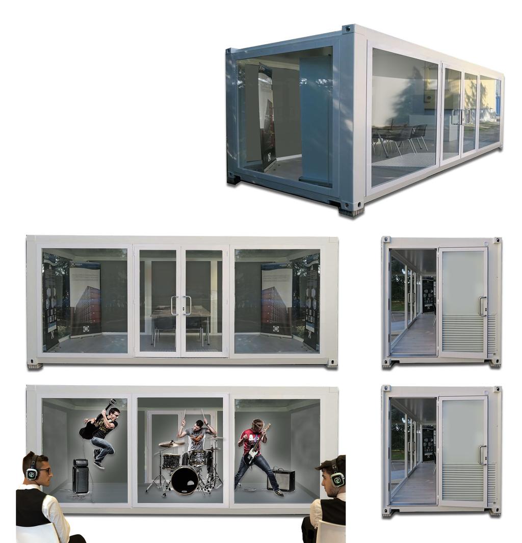 BOX GLASS 14 mq Box 6 mt x 2,40 mt insonorizzato vetrato, climatizzato con aria condizionata, Adatto ad uso ESPOSITIVO, SHOWCASE, PANEL e MINI LIVE (Service audio escluso) Gli Espositori possono