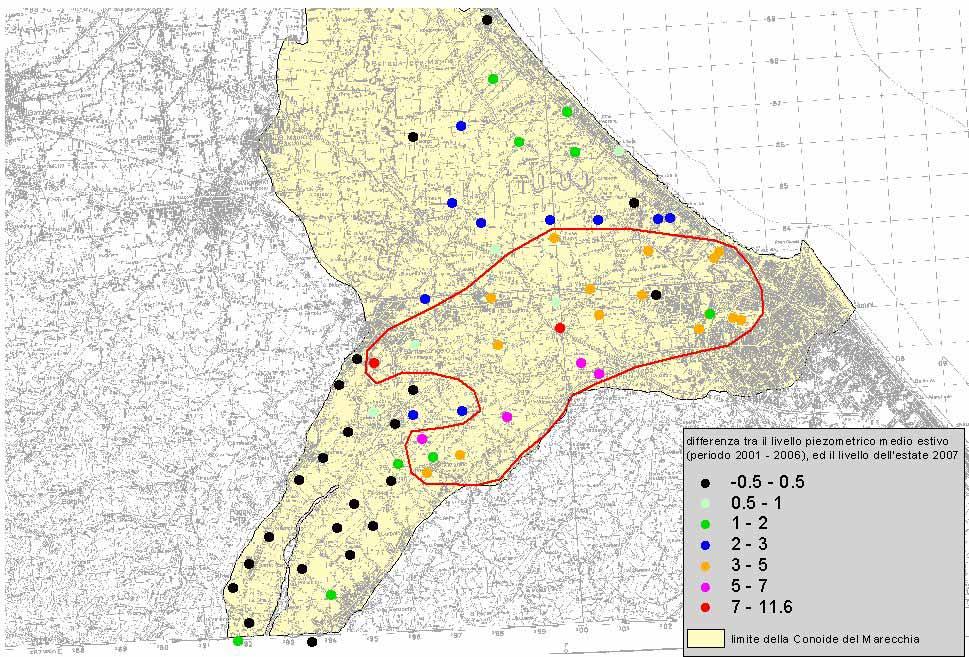Le misure del settembre 2007 hanno segnalato una situazione preoccupante ORDINANZA N. Provvedimenti presi dalla Provincia di Rimini Emergenza idrica tutela falde acquifere.