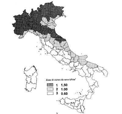 Si ipotizza che il carico agisca in direzione verticale e lo si riferisce alla proiezione orizzontale della superficie della copertura.