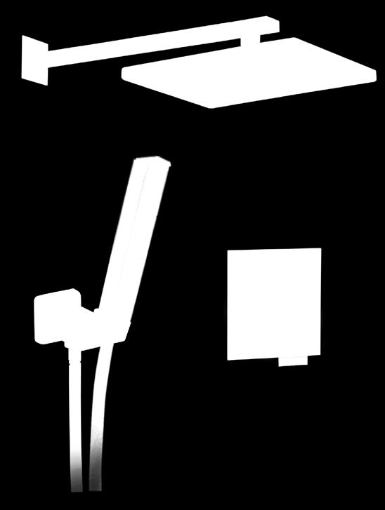 A592 A553: rectangular shower head in brass with arm cm 30; Art. A495: hand shower, in chrome plated brass; Art.
