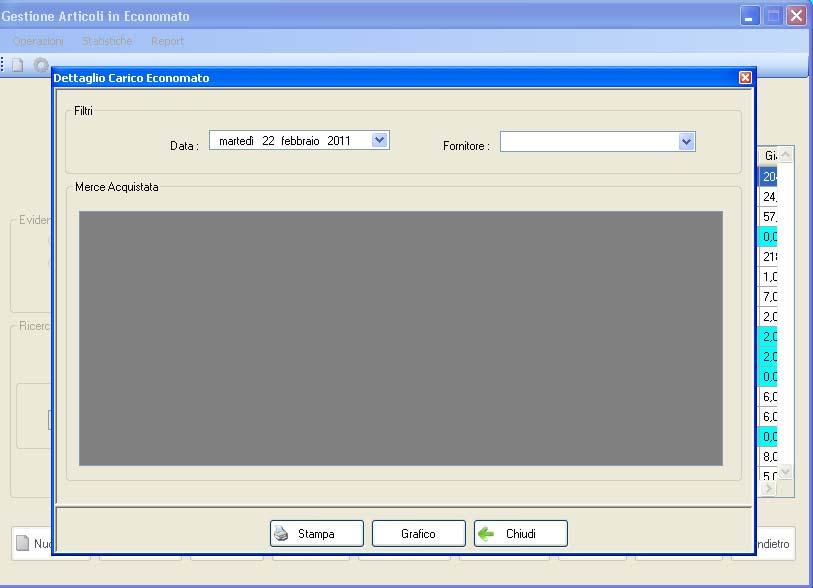 articolo Selezioniamo quindi la data il fornitore ed il