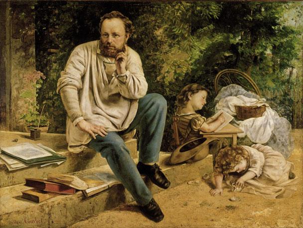 Gustave Coubert, Pierre Joseph Proudhon e i suoi figli, 1865 (Musée des Beaux-Arts, Besançon).