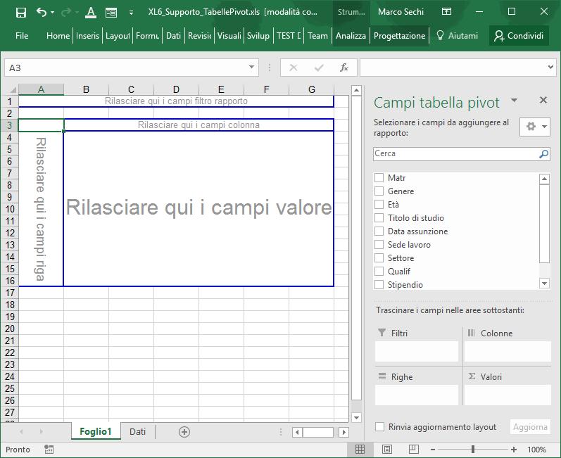 8 In Windows Quando si crea una tabella pivot occorre disporre i dati per righe e per colonne.