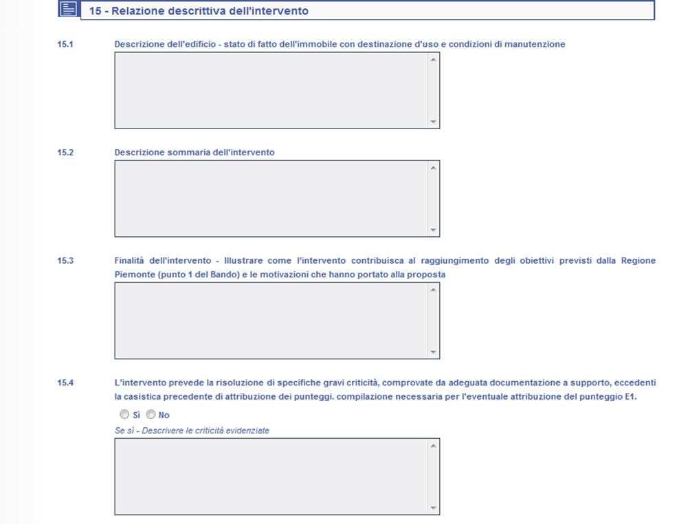 16 STATO DI AVANZAMENTO DEL PROGETTO Selezionare lo stato di avanzamento ed indicare la corrispondente data di approvazione.