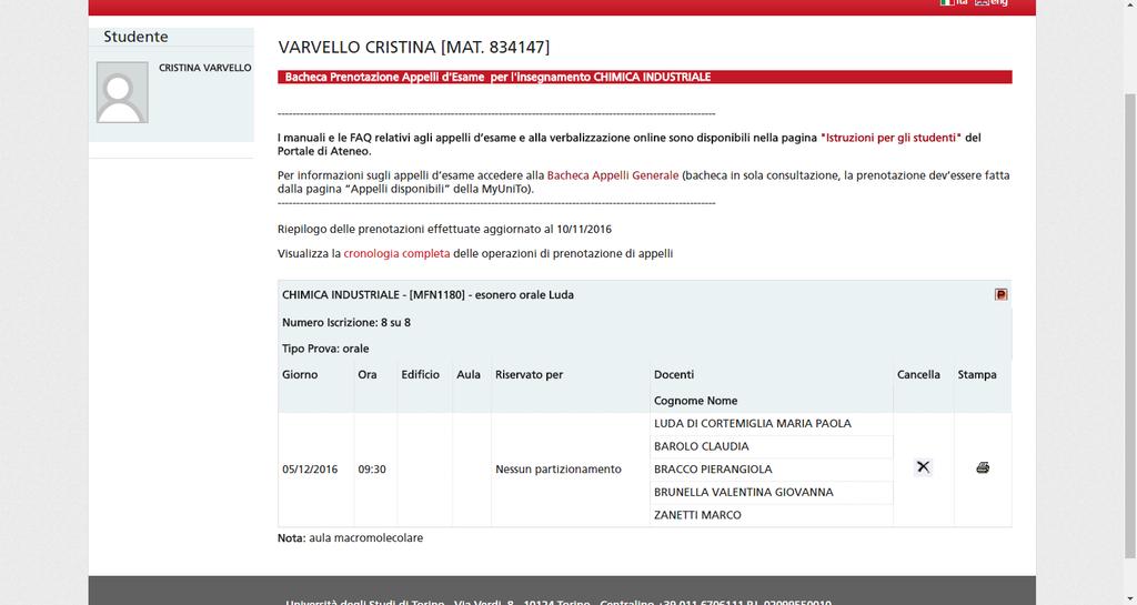 16. This page shows the specific information about the appello you registered to.