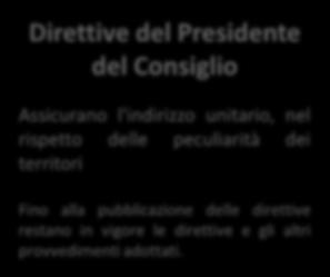 Protezione civile livello centrale Presidenza del Consiglio dei ministri Dipartimento della protezione civile Direttive del Presidente del Consiglio