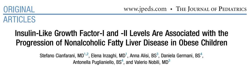 Conclusioni IGF2 e il ratio IGF2/EGFR: permette differenziare stadi iniziali di fibrosi nella popolazione di grandi obesi Obese