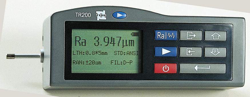 RUGOSIMETRO DIGITALE GRAFICO Il rugosimetro TR-200, grazie al suo ampio display LCD grafico incorporato, è in grado di visualizzare tutti i parametri numerici, il profilo di rugosità e la curva