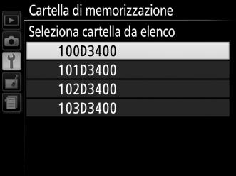 Selezione di cartelle da un elenco 1 Scegliere Seleziona cartella da elenco. Selezionare Seleziona cartella da elenco e premere 2. 2 Selezionare una cartella.