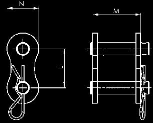 Catena di fissaggio Nr. 6540V Maglia di giunzione con molla a innesto Grandezza L M N Forza di bloccaggio max.