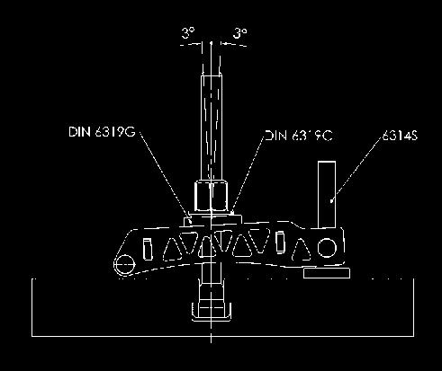 Nota: Per il serraggio possono essere utilizzate a scelta le viti di serraggio DIN 787, le viti prigioniere DIN 6379 e le viti a testa cilindrica DIN 912.