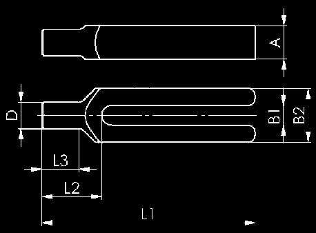 pagina 92 DIN 508, pagina 98 DIN 6331, pagina 102 DIN 6316 Staffe a gomito semplici Acciaio da bonifica verniciato. B1 L per vite di bloccaggio metr.