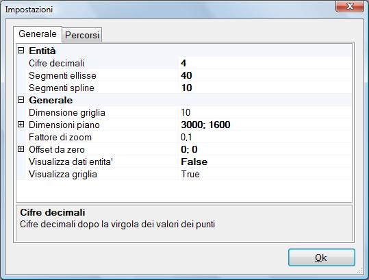 Tutto : Comando per visualizzare tutto il disegno ed aggiustare lo zoom Aiuto Informazioni : comando per la visualizzazione della finestra delle informazioni Percorsi Questa sezione viene utilizzata