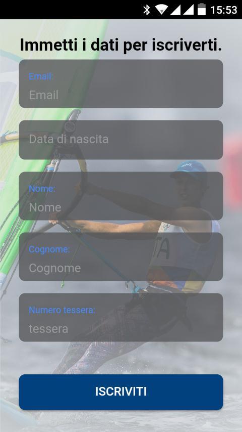 Come iscriversi La prima volta devi cliccare su «Iscriviti» nella pagina di apertura della APP e ti comparirà la videata di immissione dati.