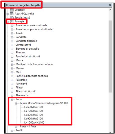 Questo passaggio permette di non appesantire il Progetto Revit con modelli che resterebbero inutilizzati.