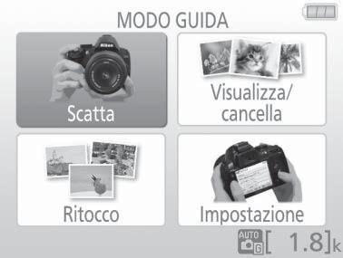 Modo guida La guida Il modo guida fornisce accesso a diverse funzioni