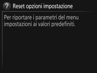 Utilizzo dei menu della fotocamera Per spostarsi all'interno dei menu della fotocamera, utilizzare il multi-selettore e il pulsante J.