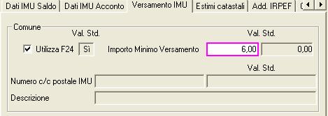 2. indicare il nuovo importo minimo nei dati catastali richiamabili tramite il tasto funzionale F6; 3.