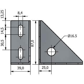 SQUADRA FE 87x39 FORO Ø16.