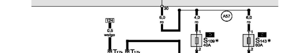 riscaldamento ad alto regime J364 - Centralina del riscaldamento supplementare Q8 - Candeletta incandescenza con sorvegliamento fiamma S109 - Fusibile del