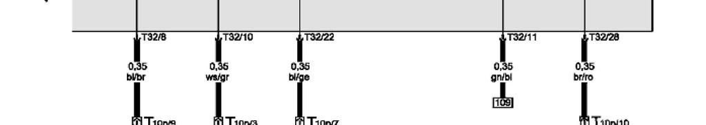 temperatura liquido raffreddamento G5 - Contagiri G21 - Tachimetro G22 - Trasduttore per tachimetro (trasduttore di Hall, al cambio) J285 - Centralina con unità d'indicazione, nell'inserto cruscotto